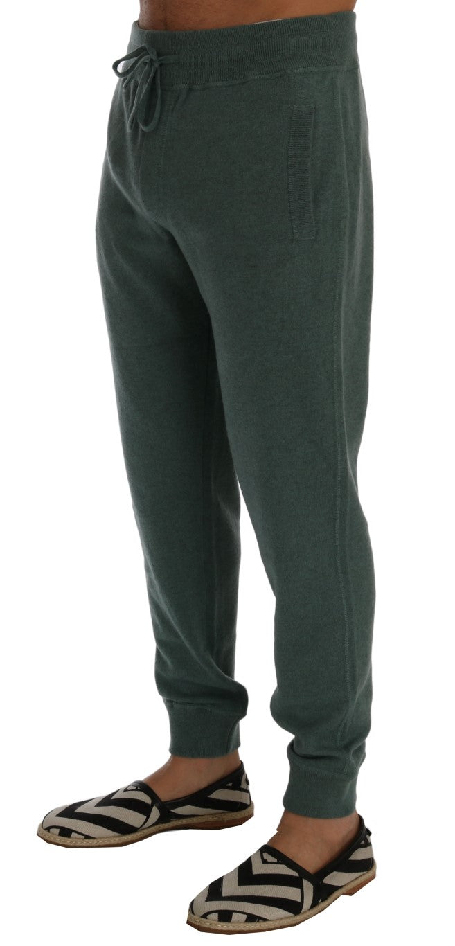  - Elegant Green Cashmere Sport Pants