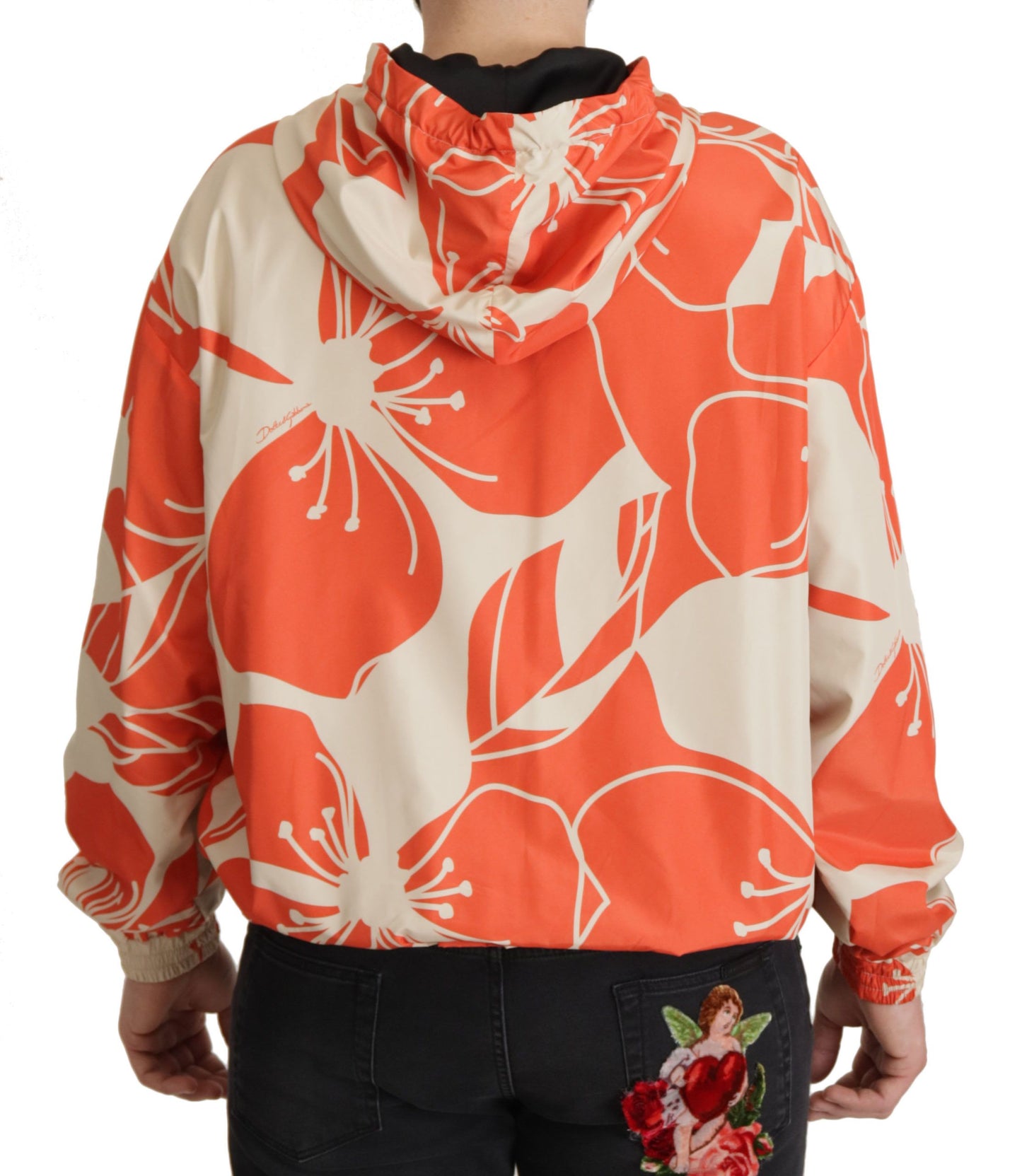  - Elegant Floral Zip Hooded Sweater