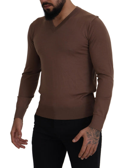  - Elegant Virgin Wool V-Neck Pullover Sweater