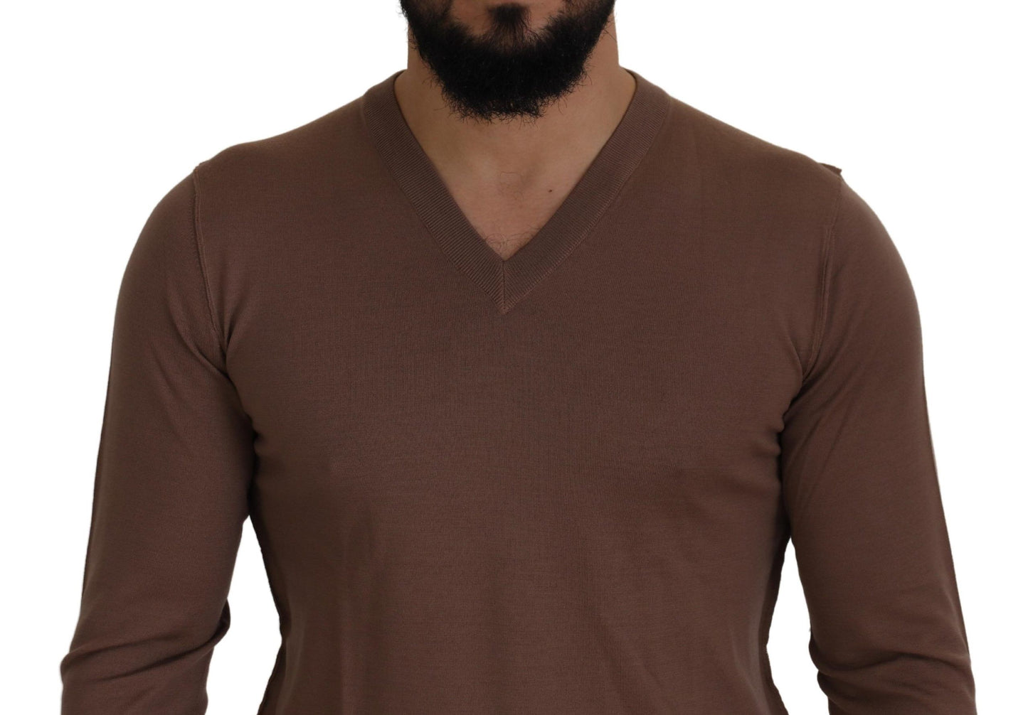  - Elegant Virgin Wool V-Neck Pullover Sweater