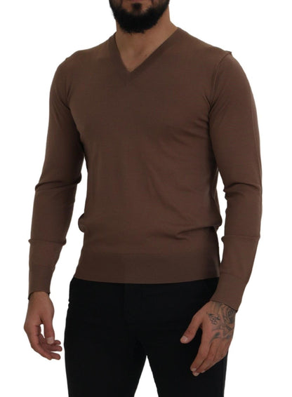  - Elegant Virgin Wool V-Neck Pullover Sweater