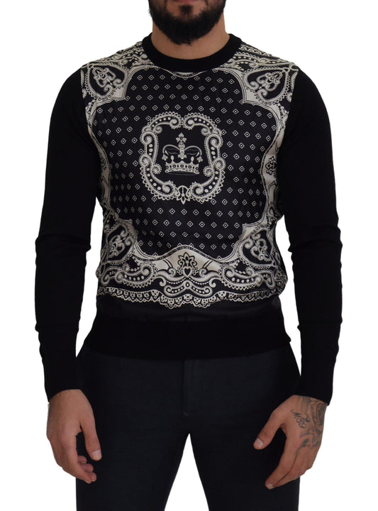  - Elegant Wool Silk Blend Crewneck Sweater