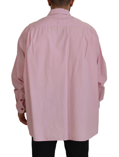  - Elegant Pink Casual Cotton Shirt