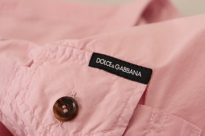  - Elegant Pink Casual Cotton Shirt