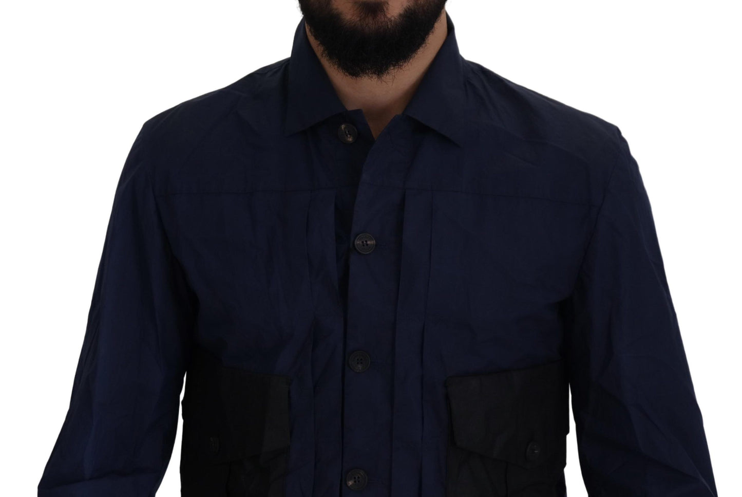  - Svelte Dark Blue Cotton Shirt