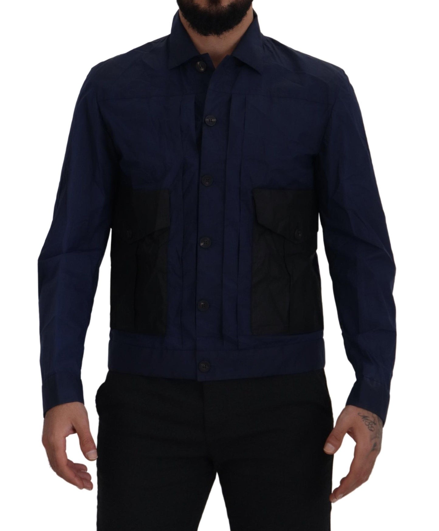  - Svelte Dark Blue Cotton Shirt