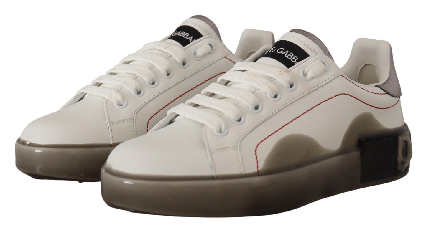  - Elegant White Leather Sneakers