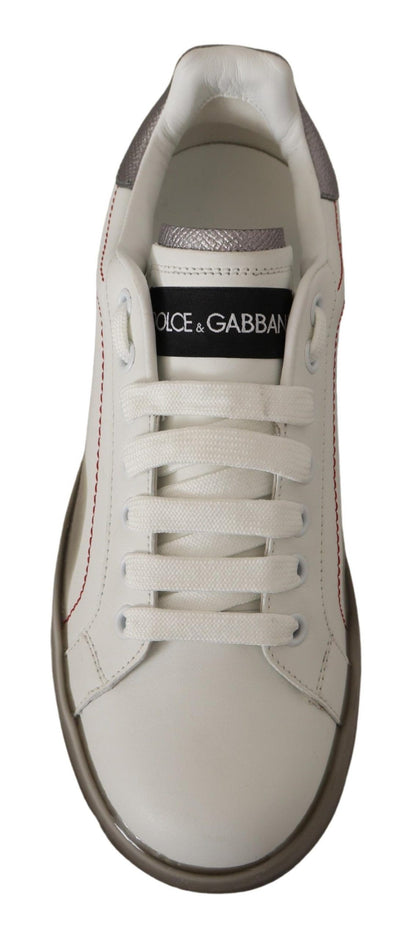  - Elegant White Leather Sneakers