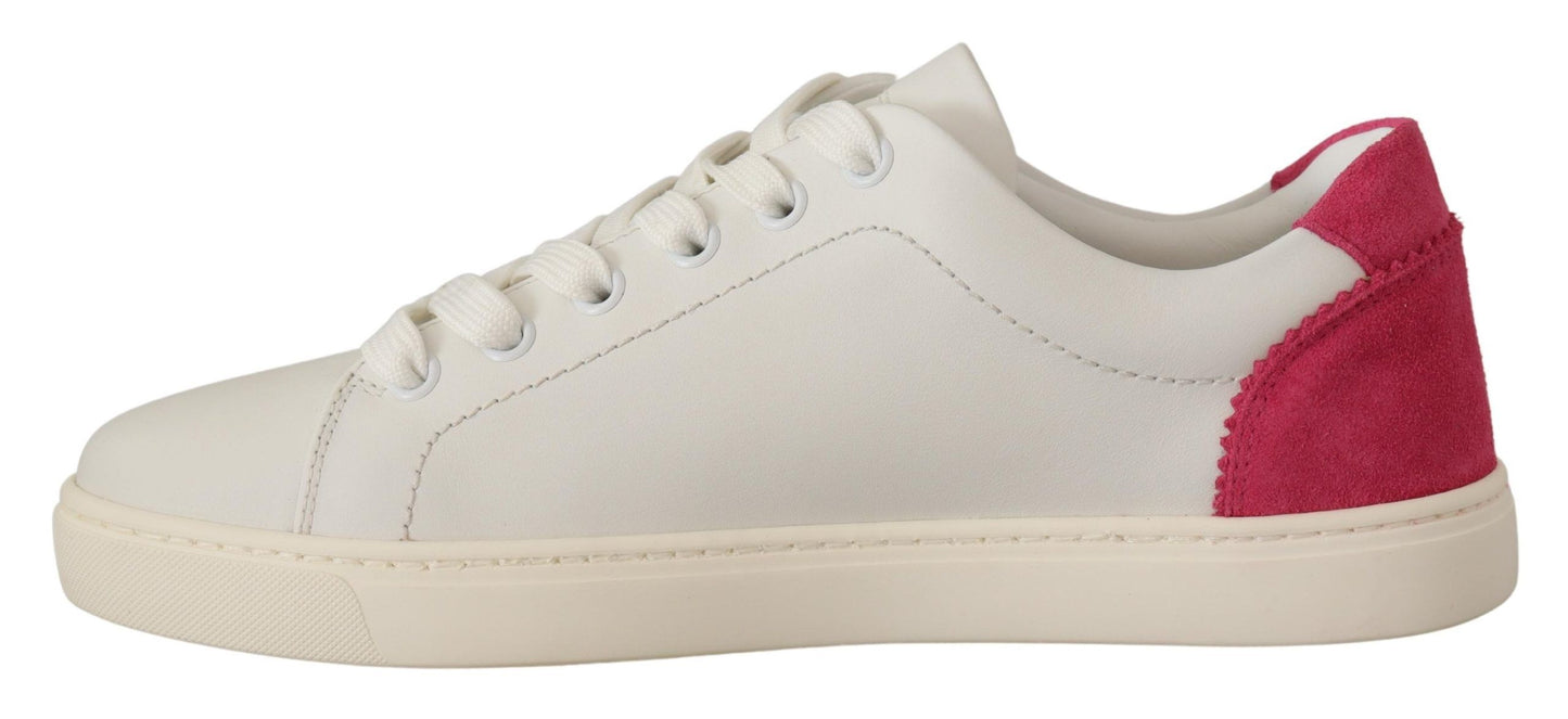  - Elegant White Leather Low-Top Sneakers