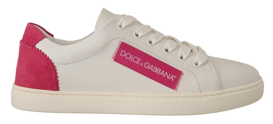  - Elegant White Leather Low-Top Sneakers