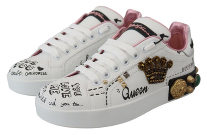  - Queen Crown Chic Leather Sneakers