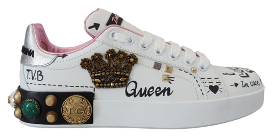  - Queen Crown Chic Leather Sneakers