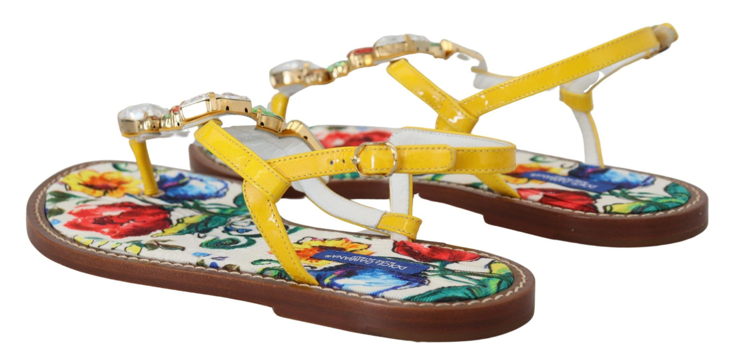  - Majolica Crystal Embellished Leather Sandals