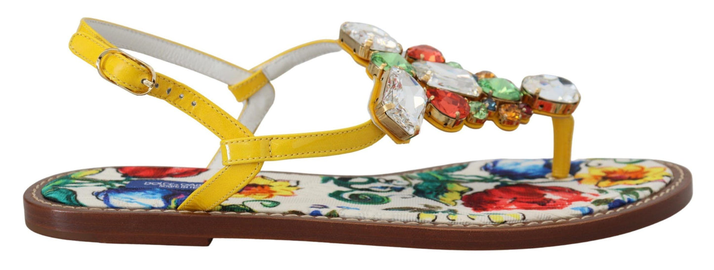  - Majolica Crystal Embellished Leather Sandals