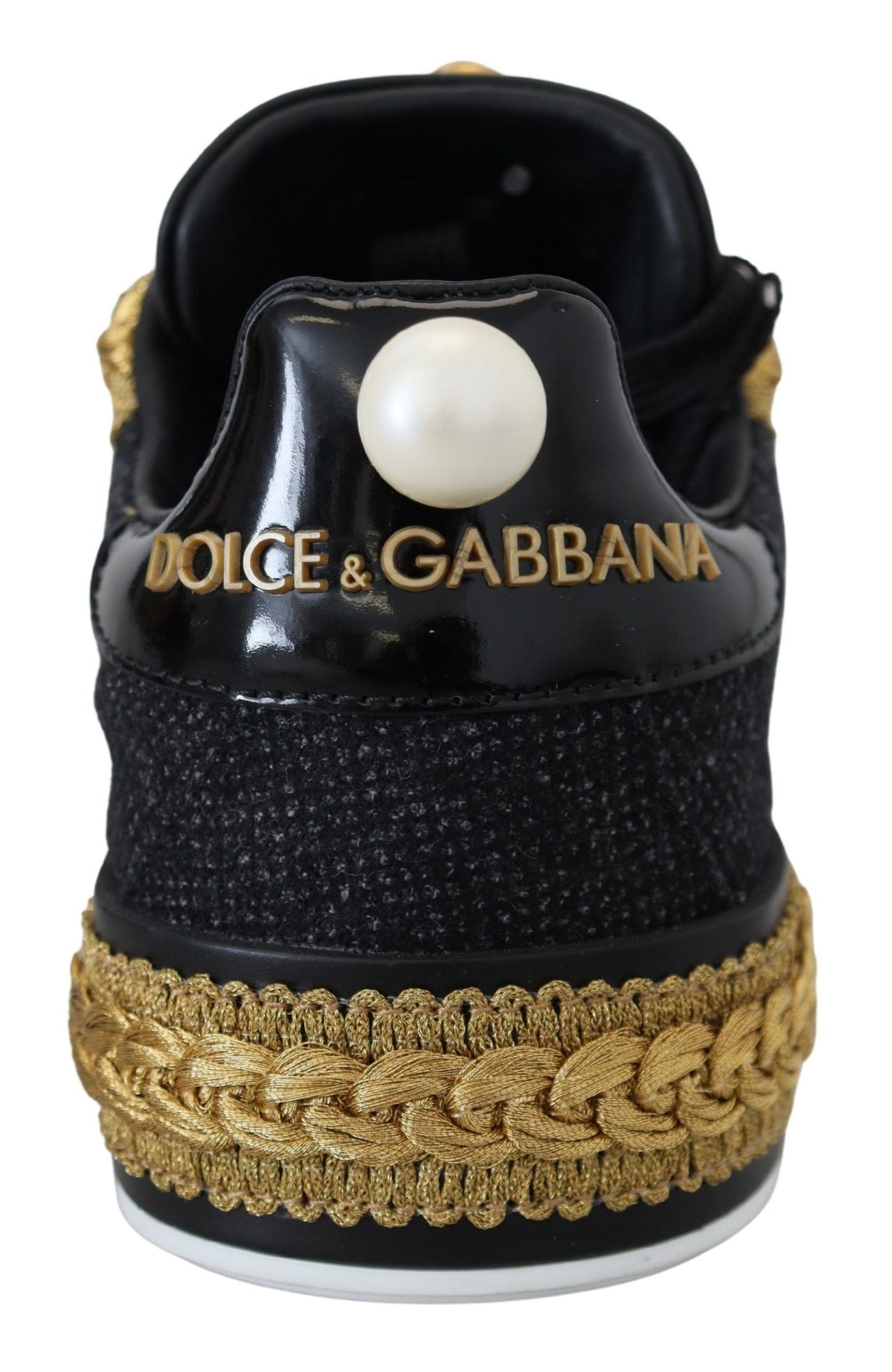 Portofino Leather Sneakers in Black & Gold