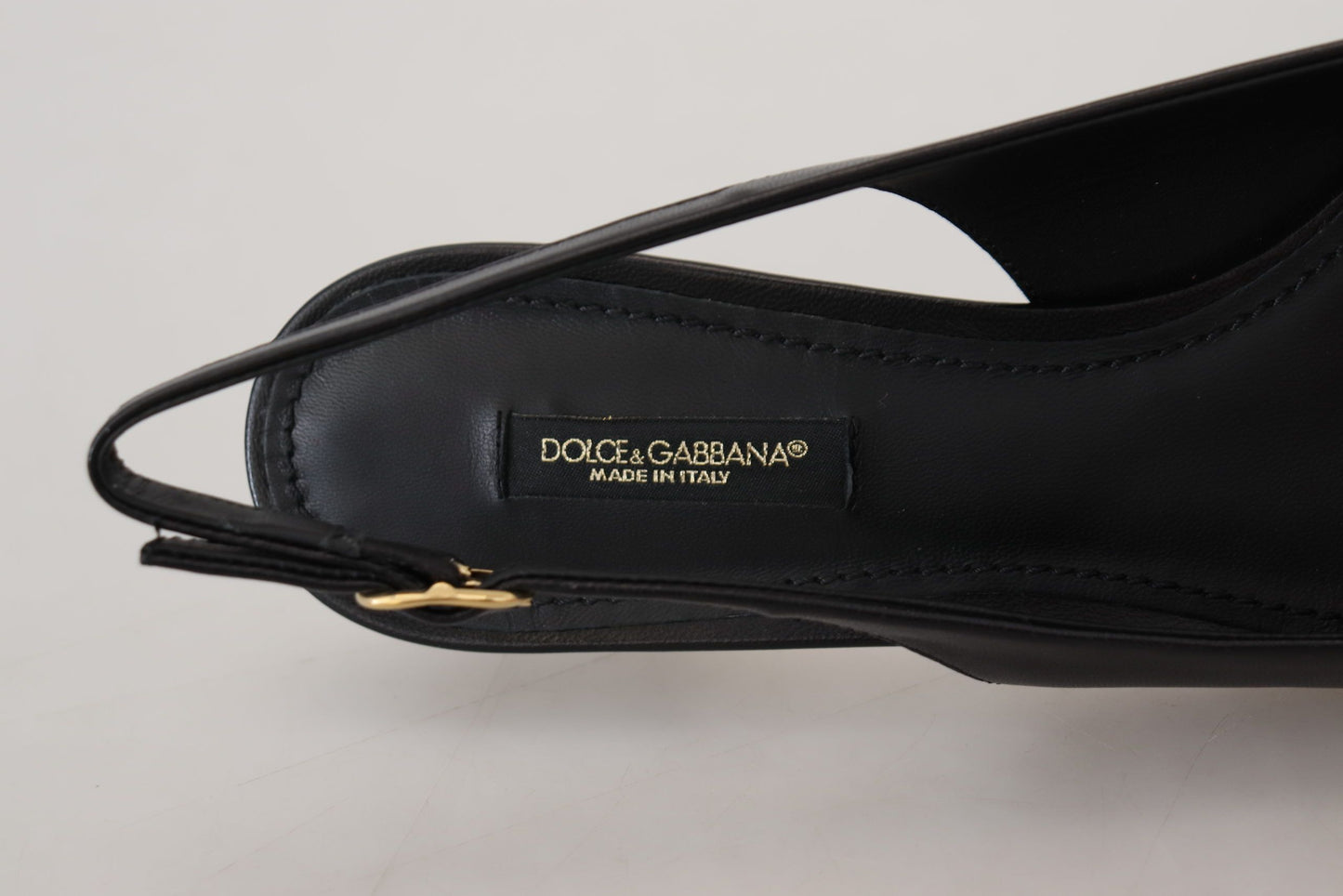  - Elegant Black Leather Slingback Pumps