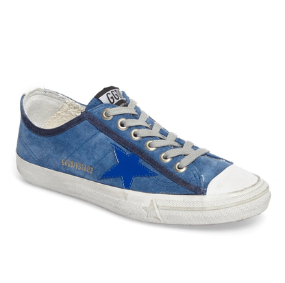 Chic Blue Suede Low-Top Sneakers - The Luxe Alliance