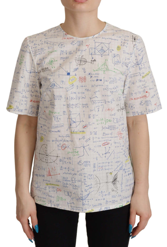  - Algebra Print Round Neck Cotton Tee