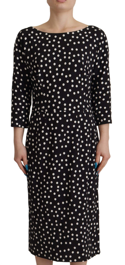  - Polka Dot Sheath Midi Elegance