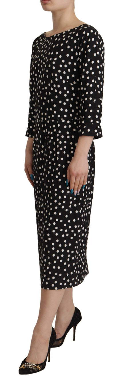  - Polka Dot Sheath Midi Elegance