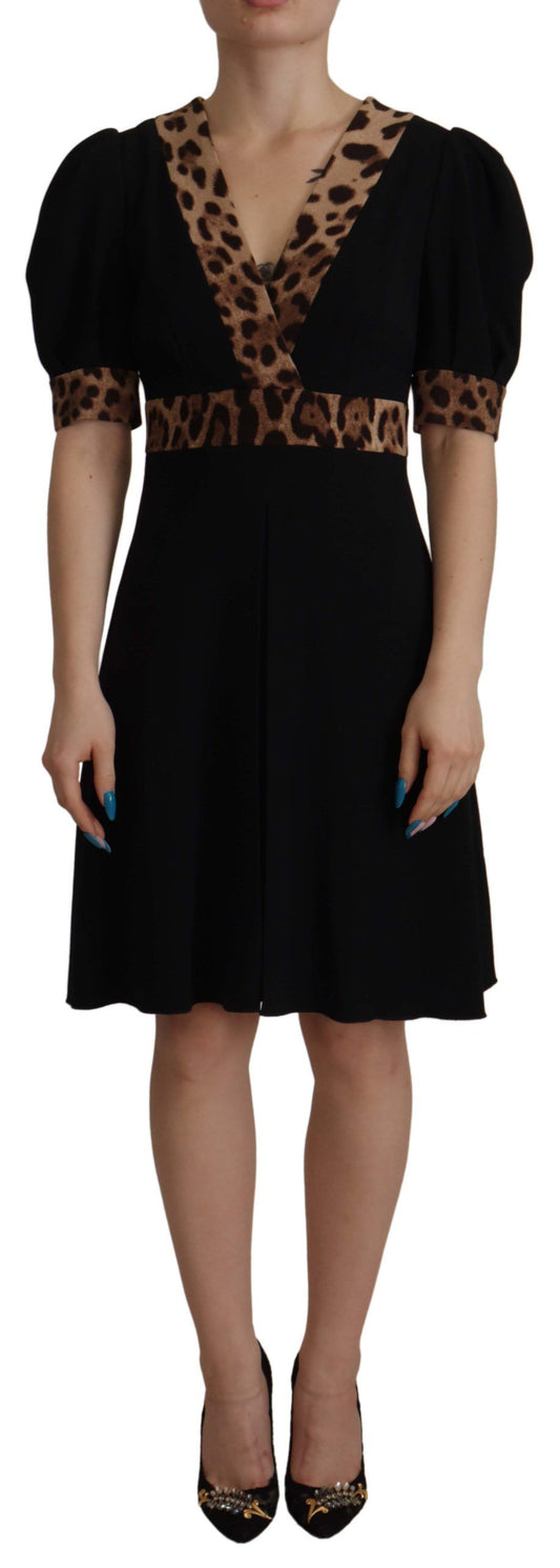  - Elegant Black V-Neck A-Line Dress