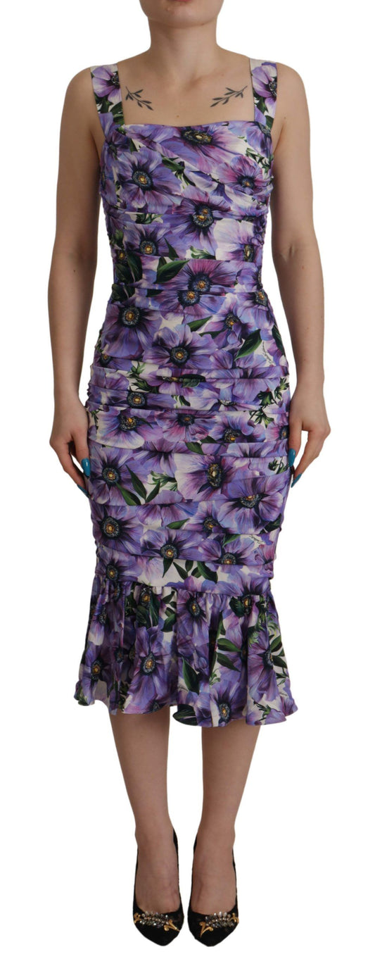 Floral Elegance Midi Sheath Dress