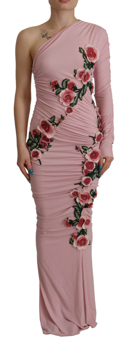  - Elegant Pink One Shoulder Bodycon Dress