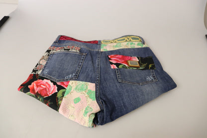  - High Waist Patchwork Skinny Denim