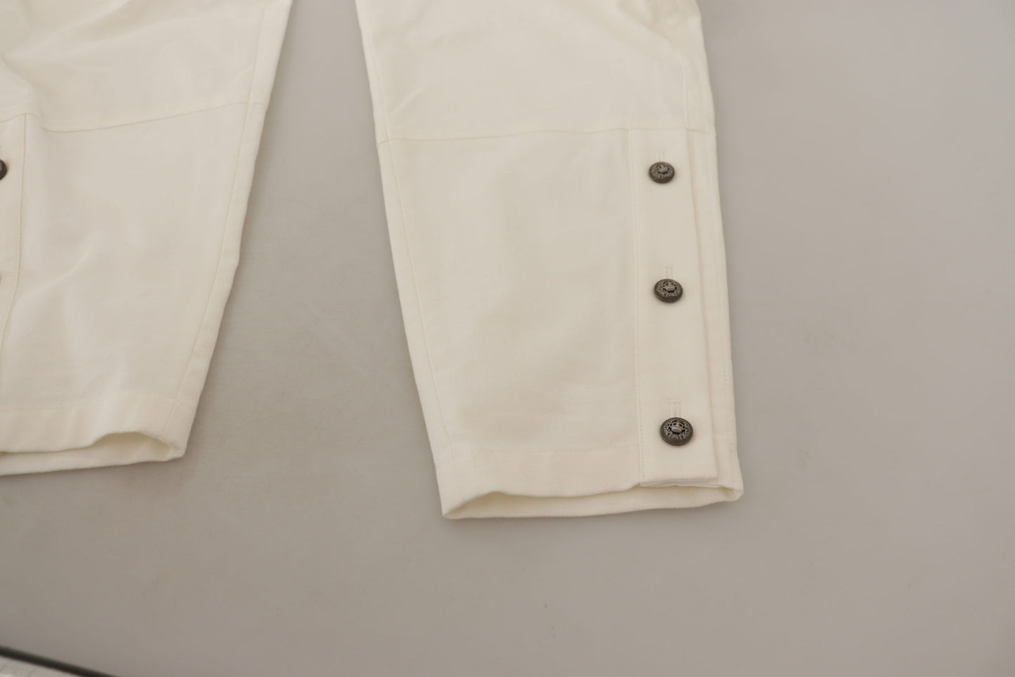  - Elegant White High-Waist Tapered Trousers