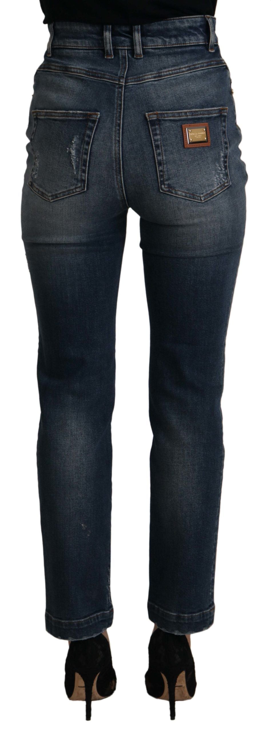  - High Waist Skinny Designer Jeans in Blue