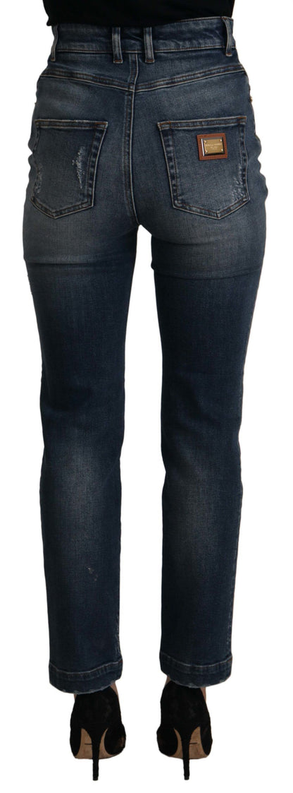  - High Waist Skinny Designer Jeans in Blue