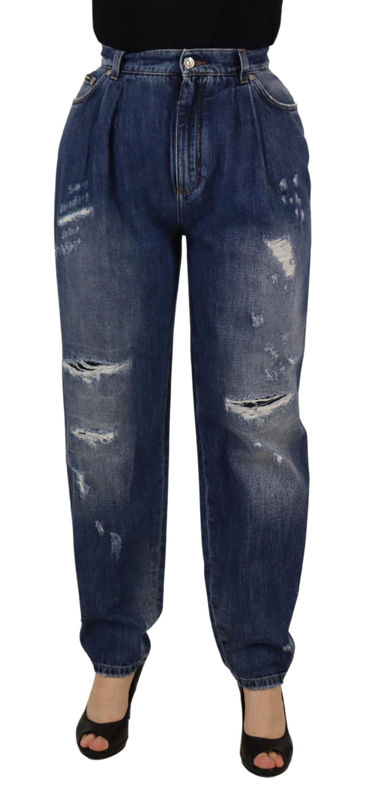  - High Waist Skinny Denim Jeans - Chic Blue Washed