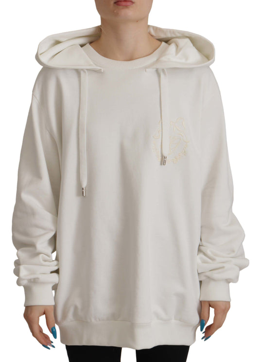  - Chic White Hooded Pullover Sweater