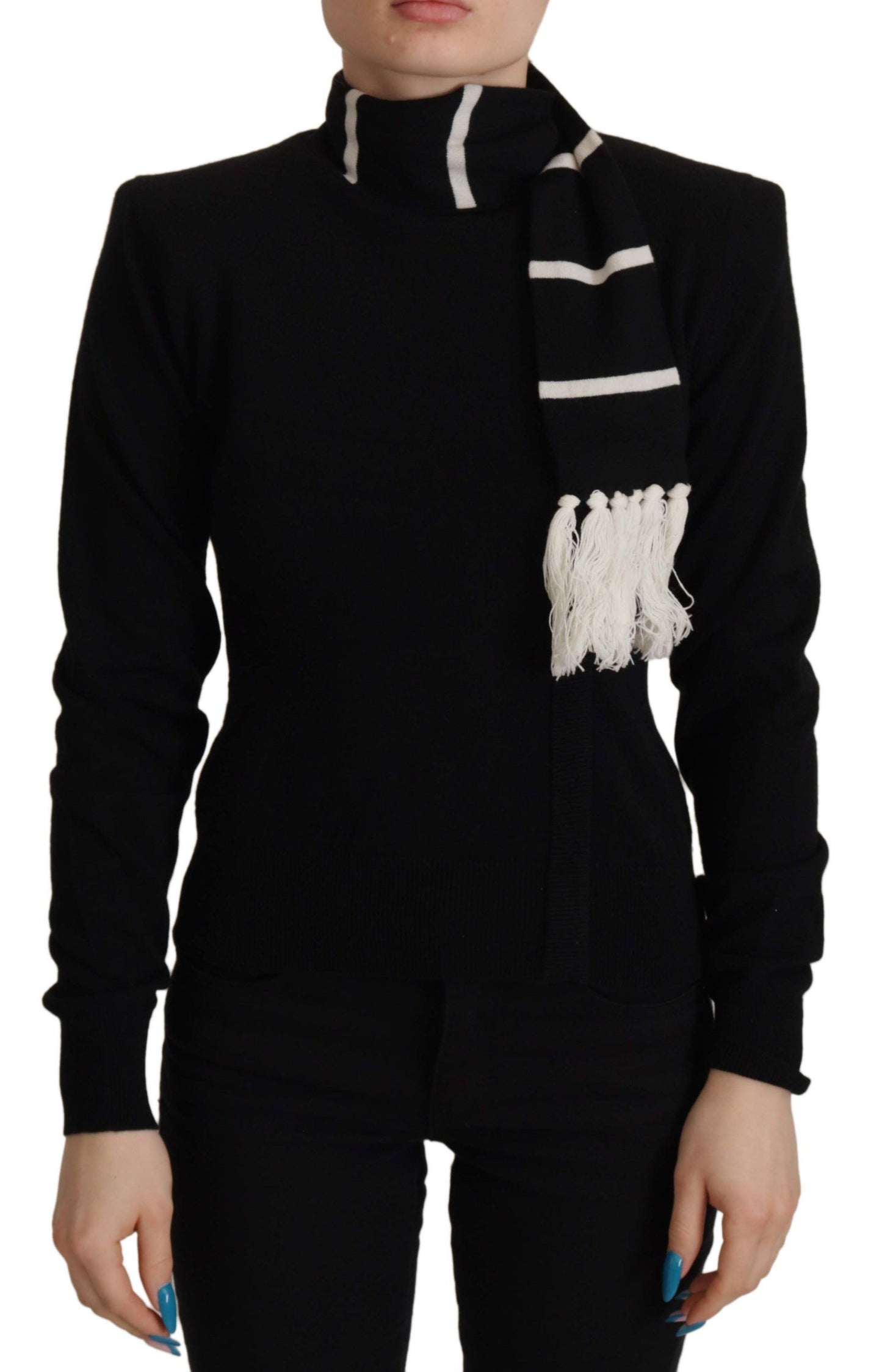  - Elegant Black Cashmere Turtleneck Sweater