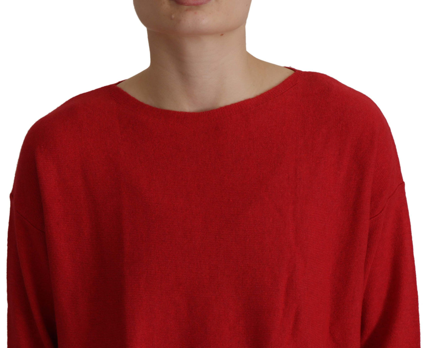  - Elegant Red Wool Blend Knit Sweater