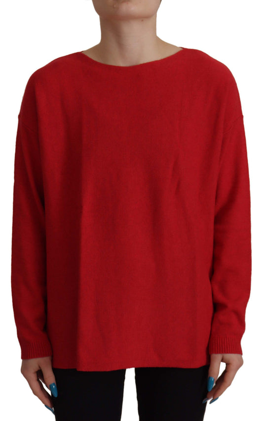  - Elegant Red Wool Blend Knit Sweater