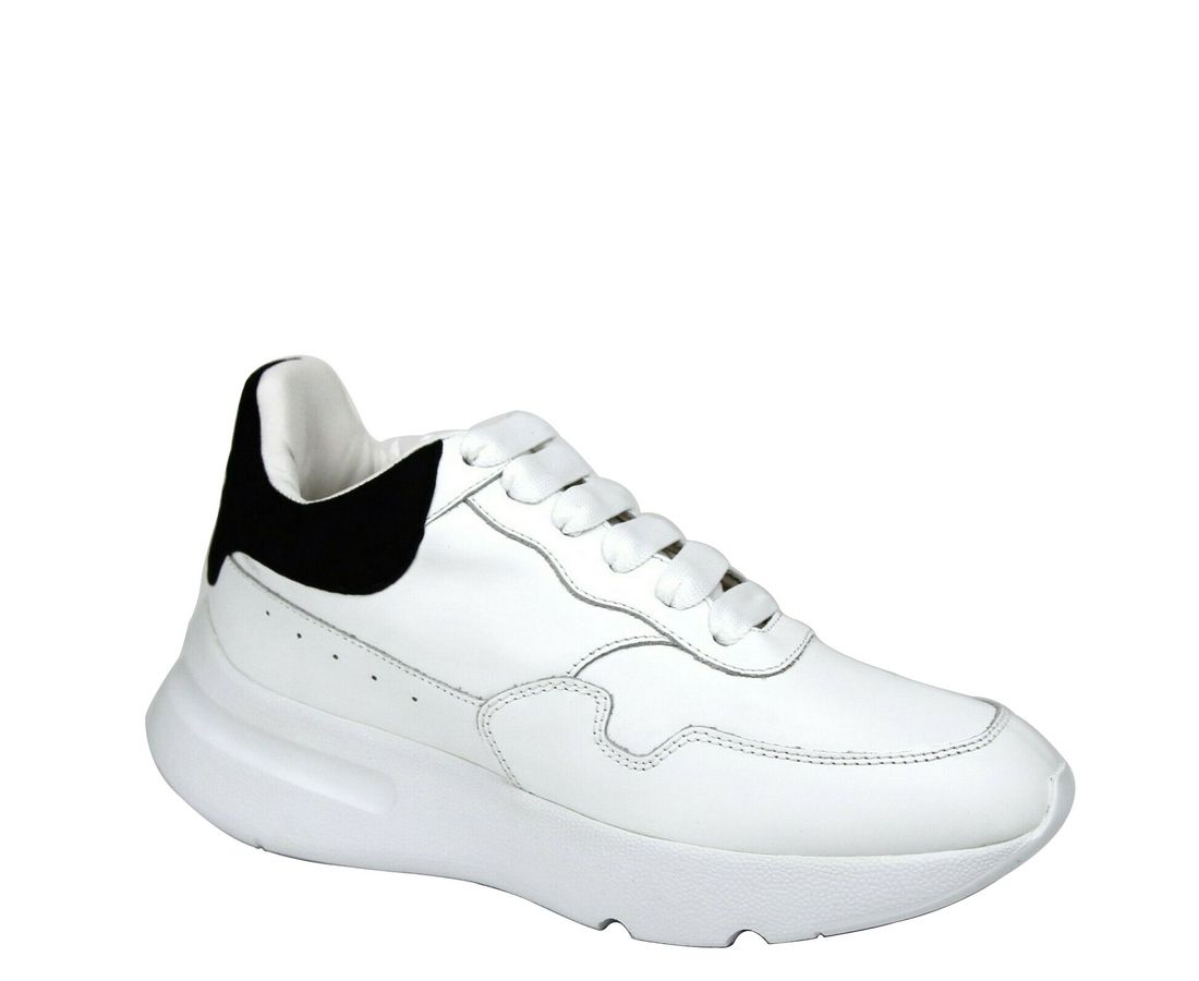  - Women White Leather Suede Sneaker