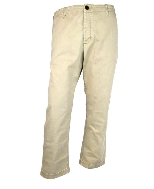  - Light Brown Washed Cotton Pant Gucci Print