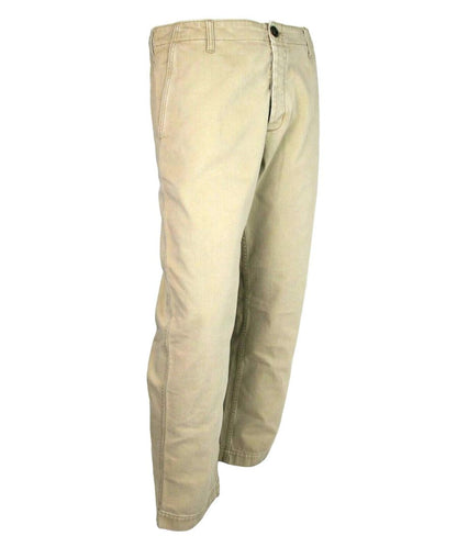  - Light Brown Washed Cotton Pant Gucci Print