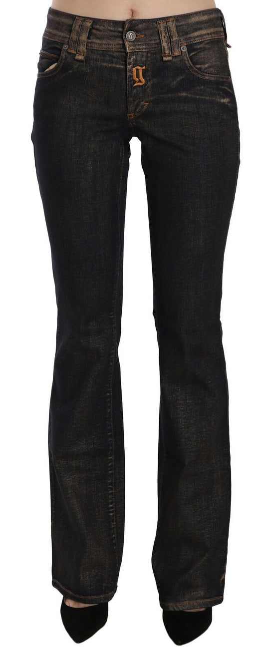  - Chic Flared Mid Waist Black Denim