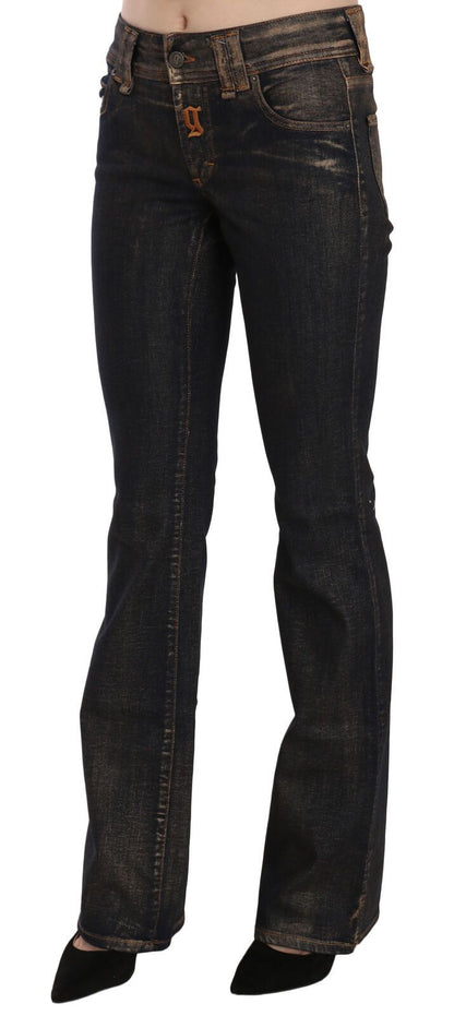  - Chic Flared Mid Waist Black Denim