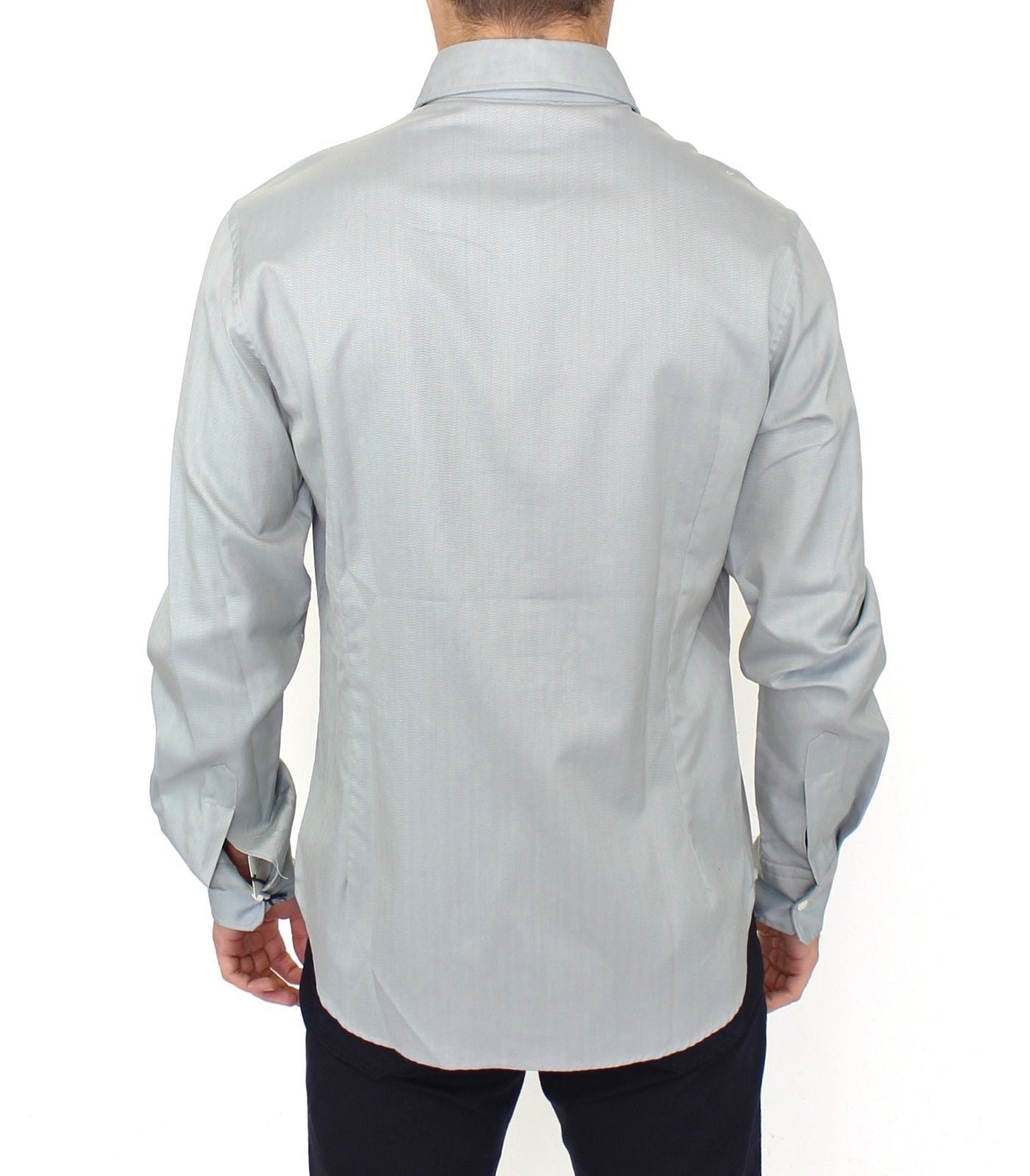  - Elegance Unleashed Gray Casual Button-Front Shirt