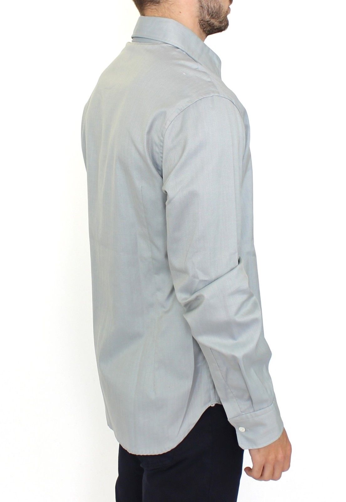  - Elegance Unleashed Gray Casual Button-Front Shirt