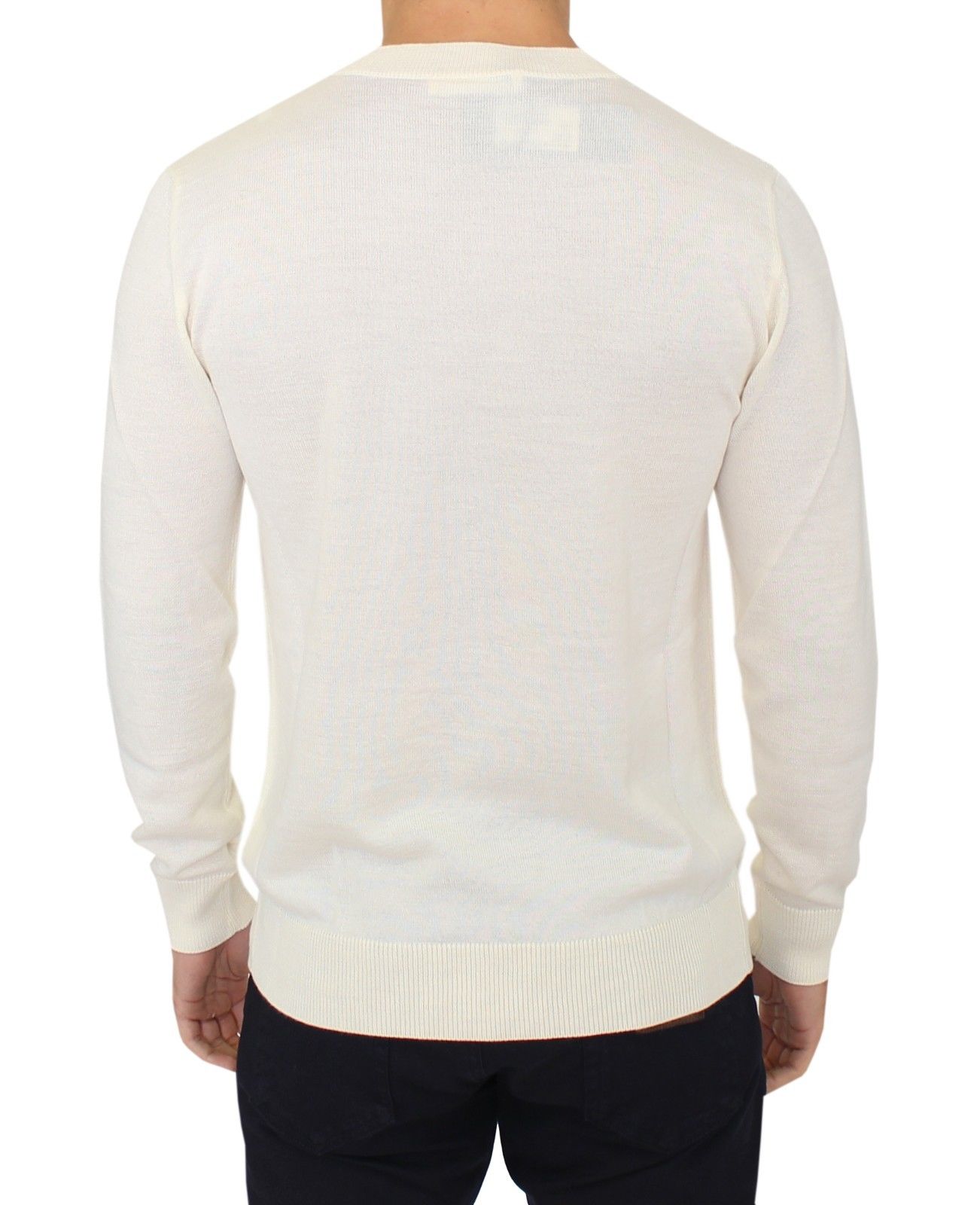  - Off-White V-Neck Wool Blend Pullover