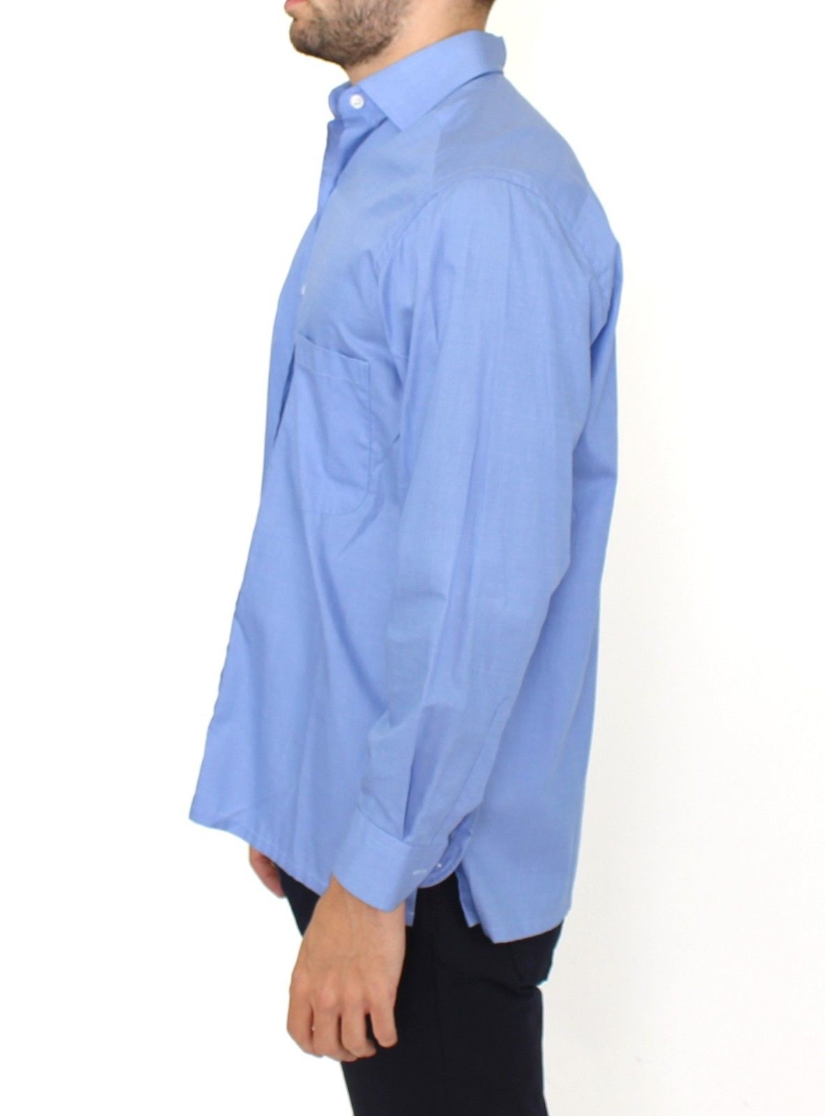  - Dapper Blue Cotton Dress Shirt for Men