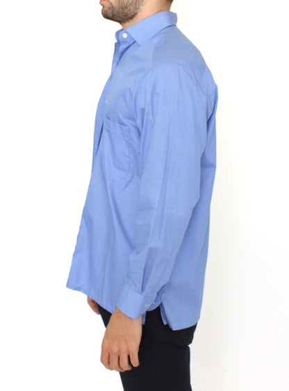  - Dapper Blue Cotton Dress Shirt for Men