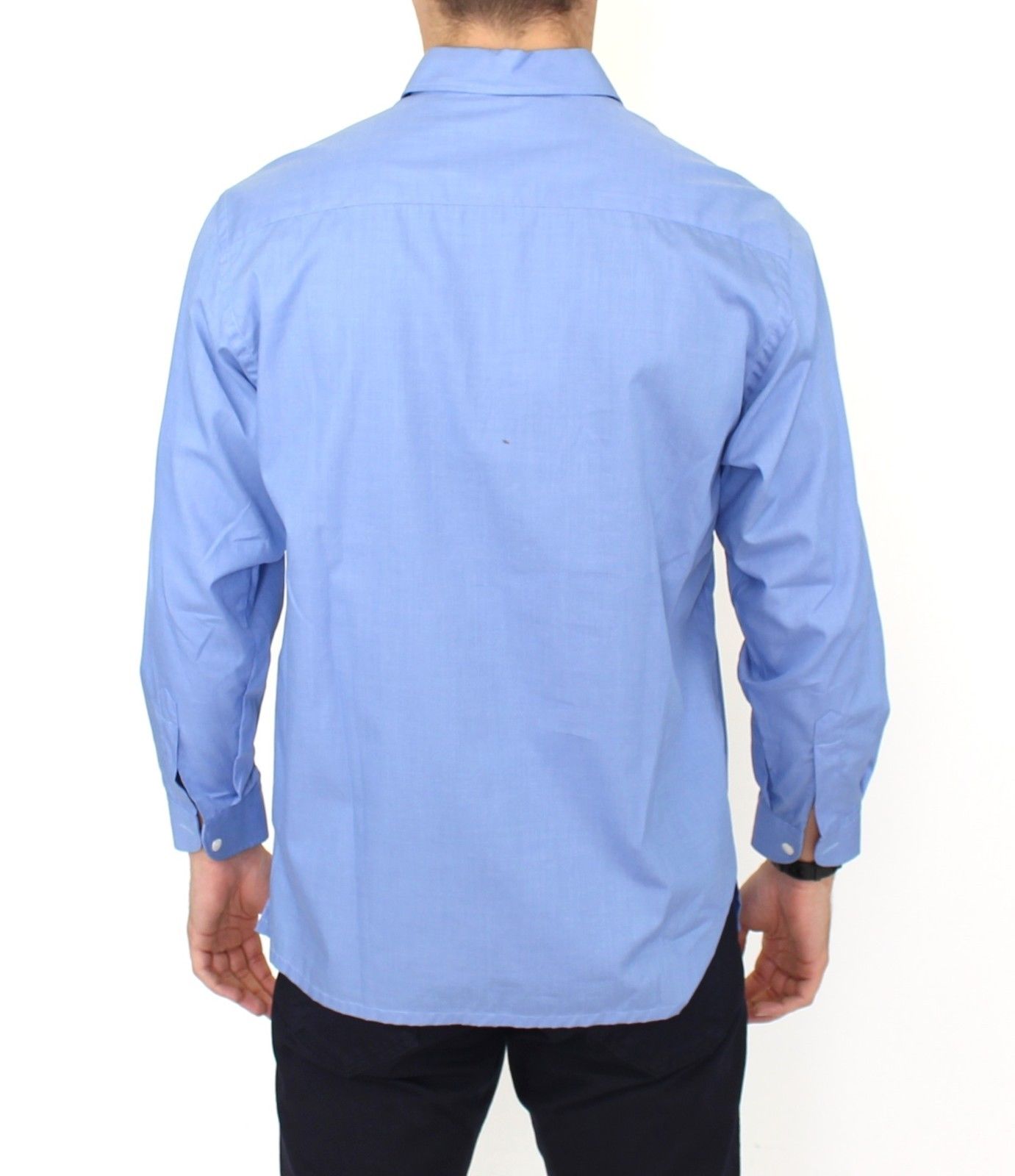  - Dapper Blue Cotton Dress Shirt for Men