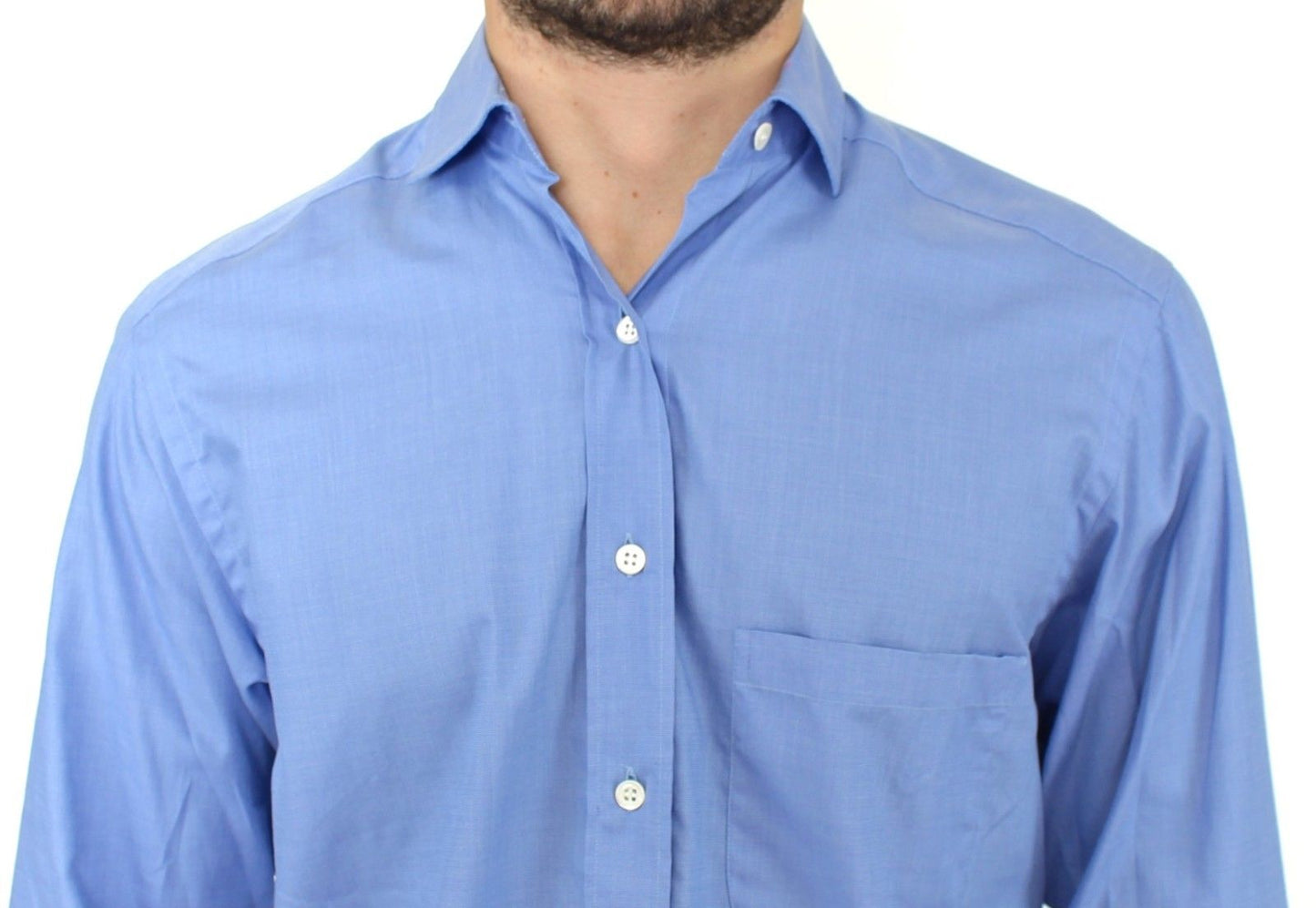  - Dapper Blue Cotton Dress Shirt for Men