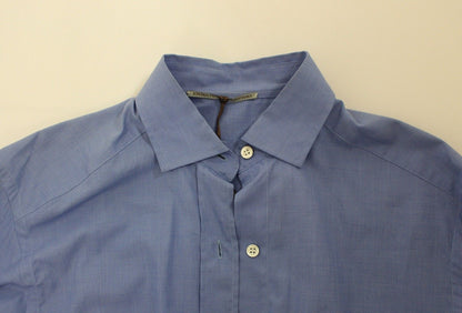  - Dapper Blue Cotton Dress Shirt for Men