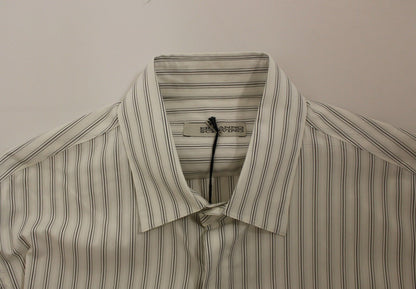  - Elegant Striped Cotton Casual Shirt